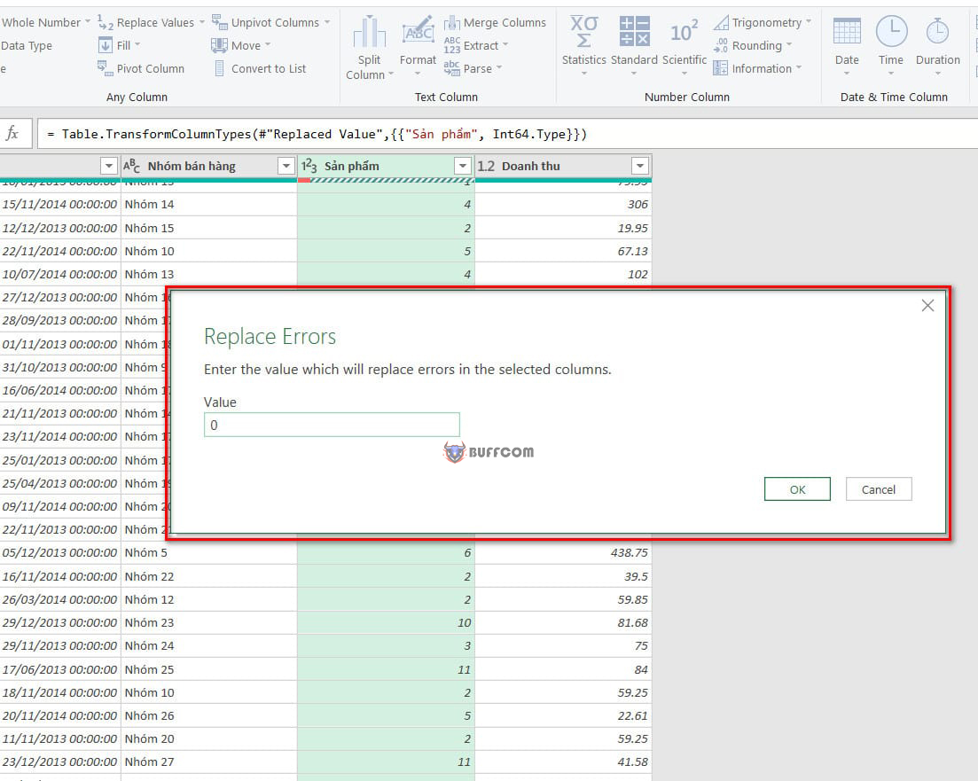 Replacing Values in the Source Query in Excel