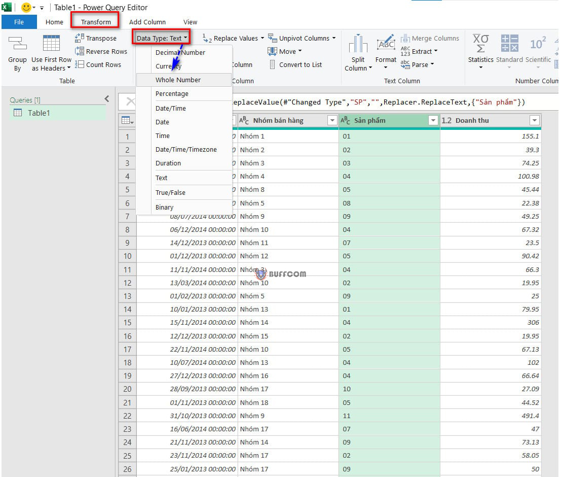 Replacing Values in the Source Query in Excel