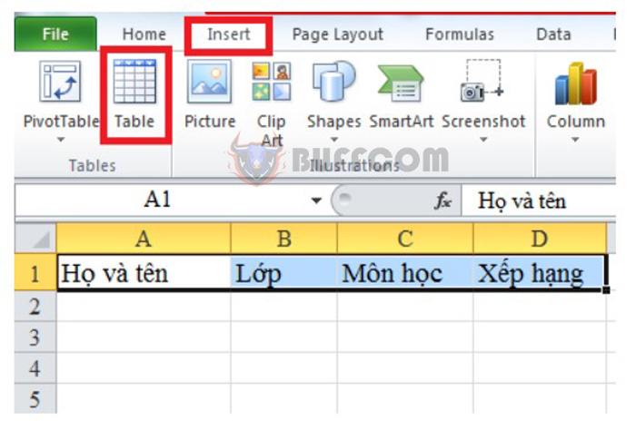 Steps to create a data entry form in Excel