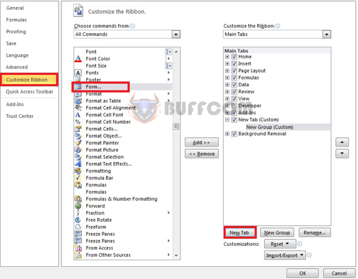 Steps to create a data entry form in Excel