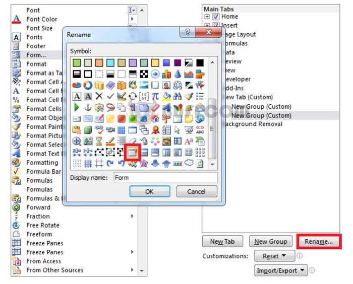 Steps to create a data entry form in Excel