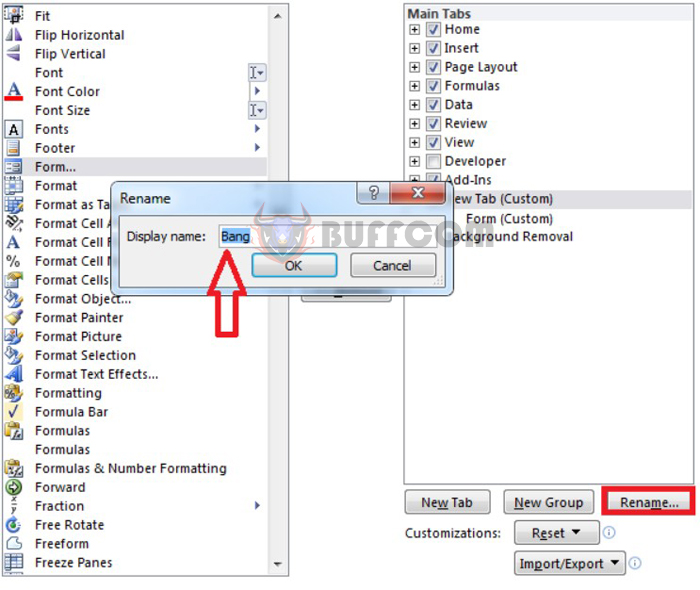 Steps to create a data entry form in Excel