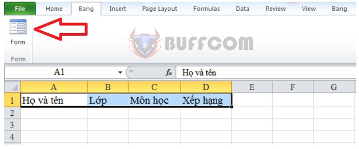 Steps to create a data entry form in Excel