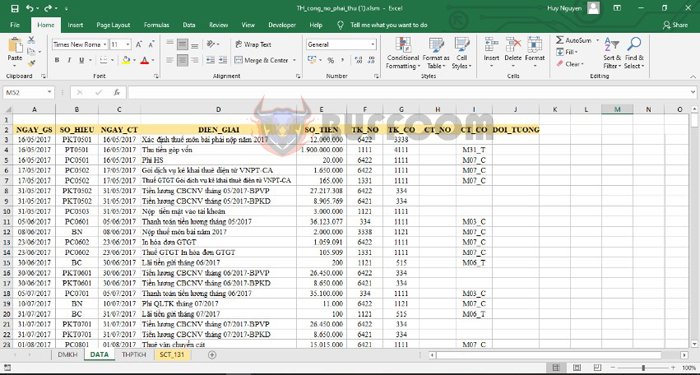 Steps to create a summary table of customer accounts receivable in Excel
