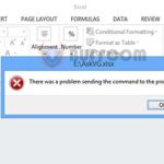 How to fix "There was a problem sending a command to the program" error when opening an Excel file.