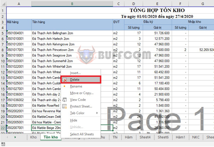 Tip for easily deleting multiple Excel sheets at once