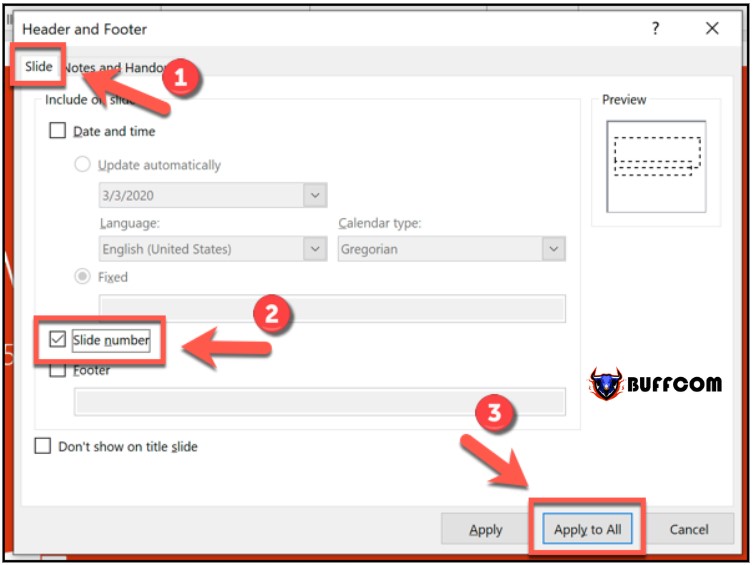 Numbering pages in PowerPoint