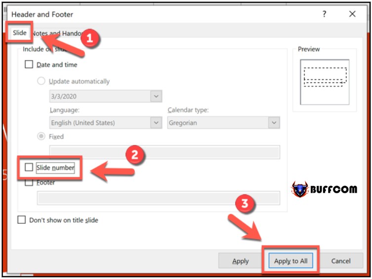 Numbering pages in PowerPoint