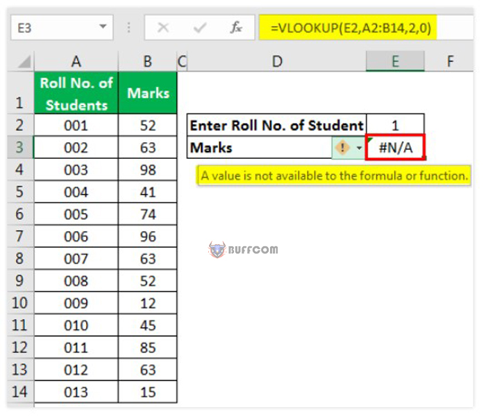 How to resolve error functions in Excel