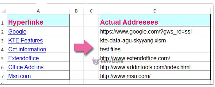 extract real addresses 1