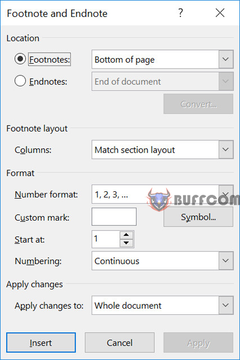How to add footnote and endnote references in Word 2013