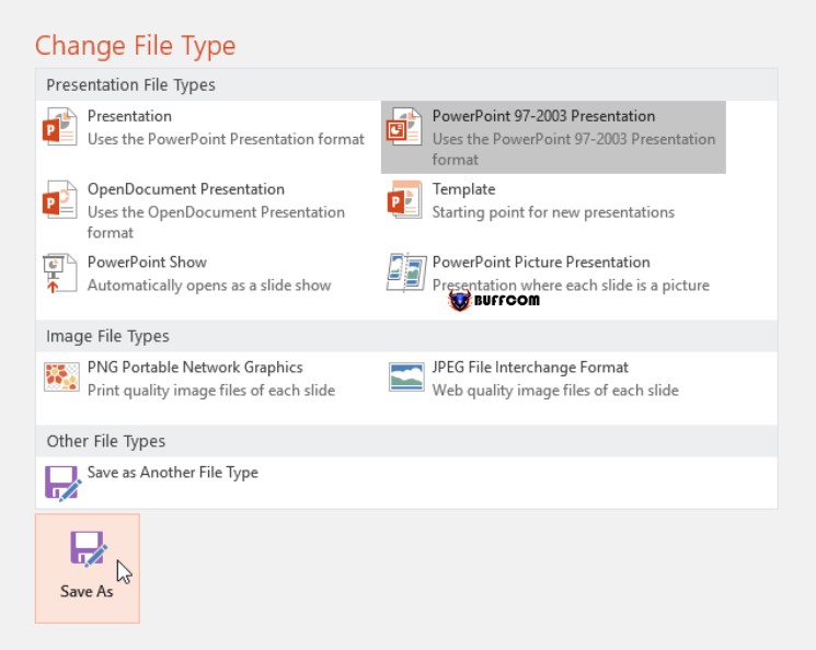 Saving PowerPoint with multiple formats 2023
