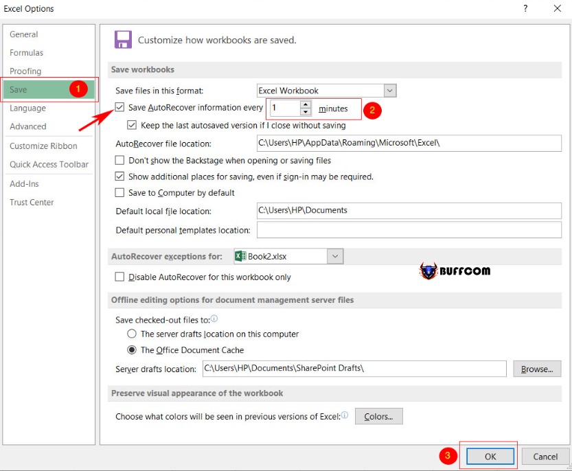 Set Automatic File Saving for Word and Excel