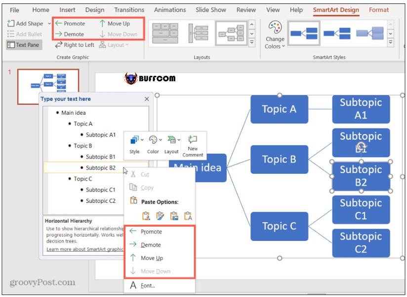 Draw a mind map in PowerPoint