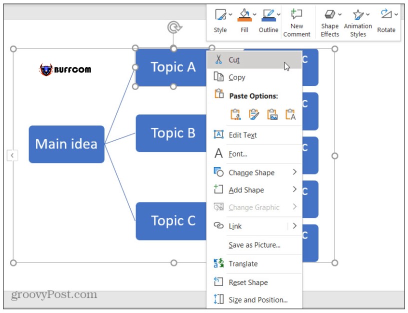 Draw a mind map in PowerPoint