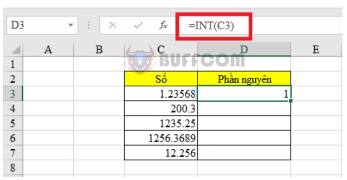 2 Simple ways to extract the integer part of a number in Excel