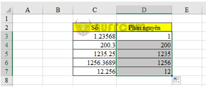 2 Simple ways to extract the integer part of a number in Excel