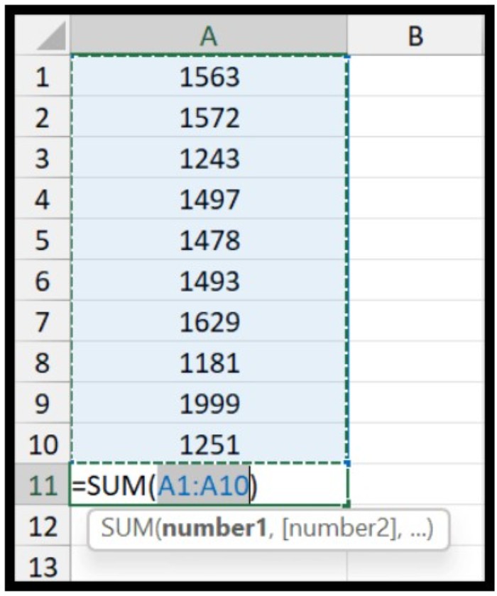 AutoSum in Excel 4