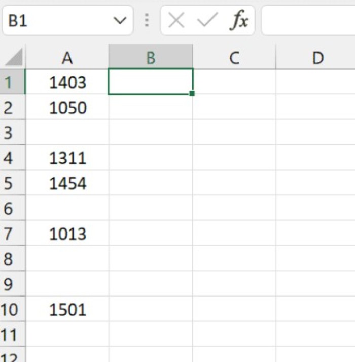 Blank Cells in Excel 1