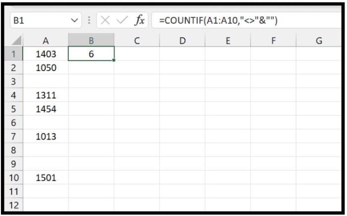 Blank Cells in Excel 3