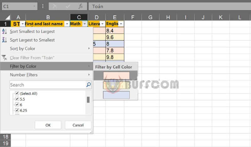 Count Cells by Color in Excel 4