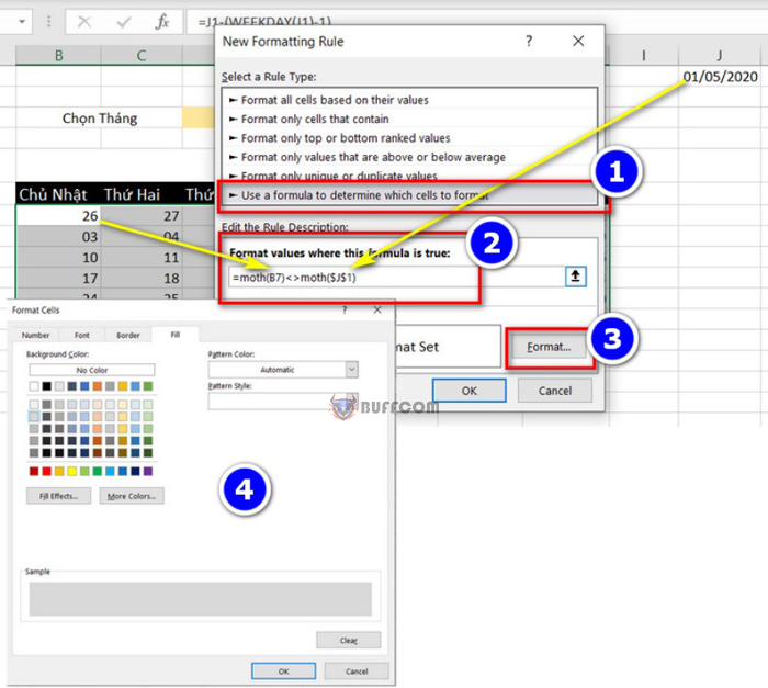 Create an Automated Calendar in Excel 14