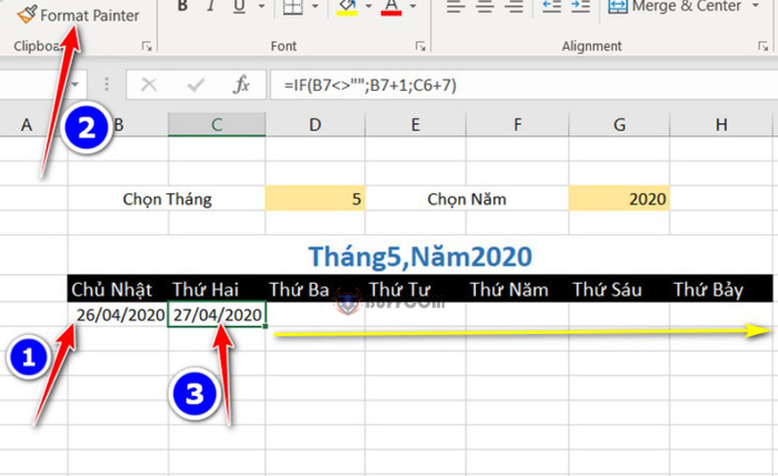 Create an Automated Calendar in Excel 9