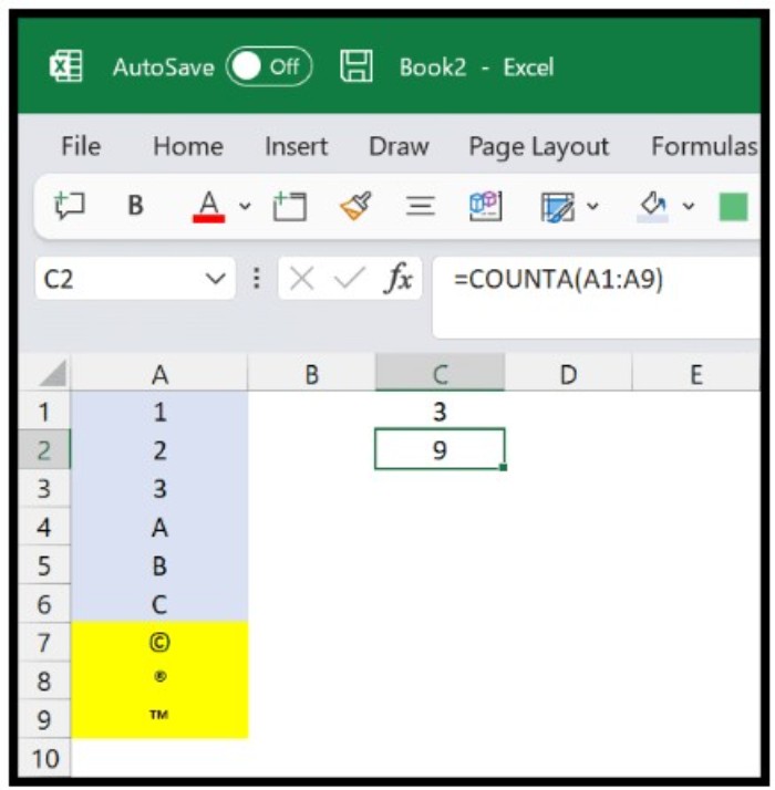 COUNT vs COUNTA (Function Difference with Example)