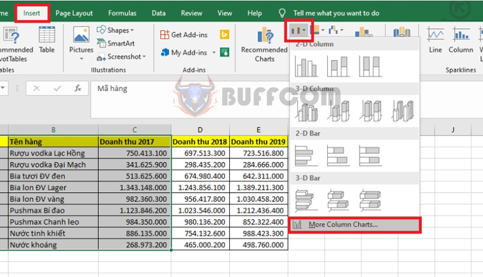 Guide to drawing a horizontal bar chart in Excel