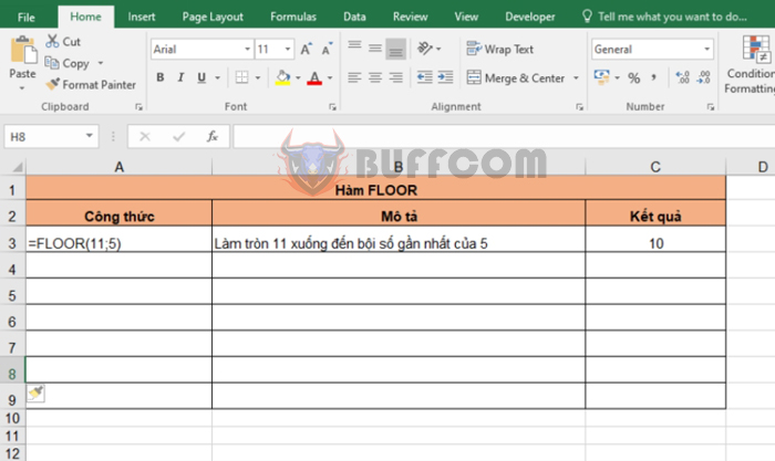 Guide to using the FLOOR function for rounding down numbers in Excel