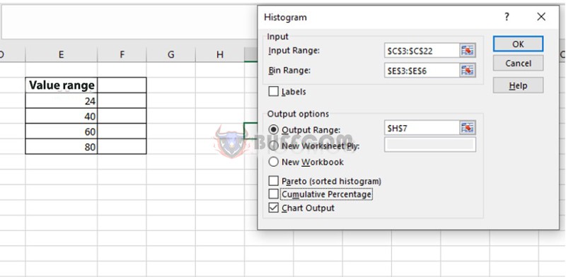 Histogram chart 13