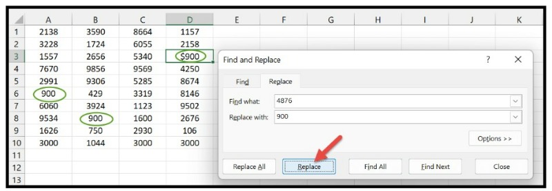 How to Find and Replace in Excel 5