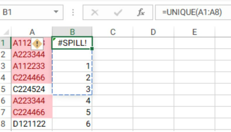 How to Fix SPILL Error of Unique Function in Excel 4