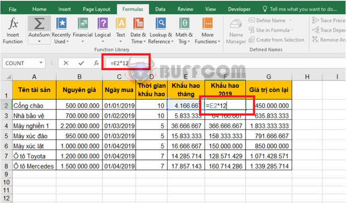 How to display all formulas in an Excel worksheet