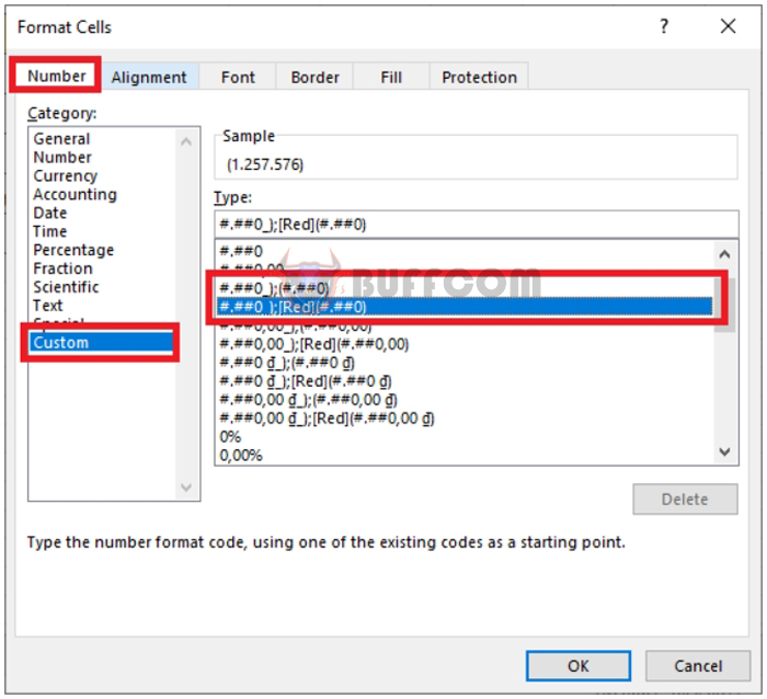 How to format negative numbers in parentheses using Format Cells in Excel