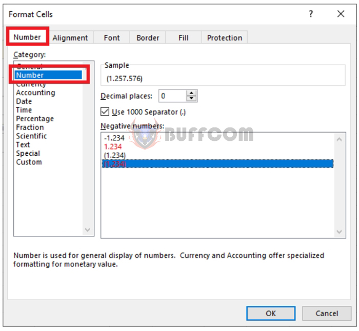 How to format negative numbers in parentheses using Format Cells in Excel