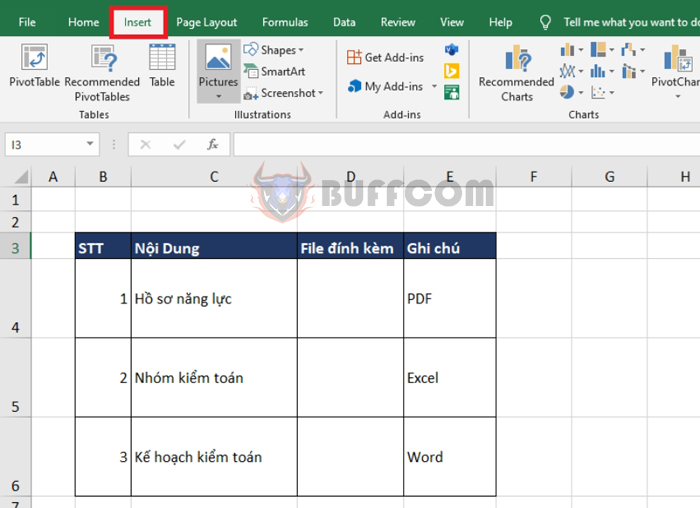How to quickly insert attachments into an Excel document