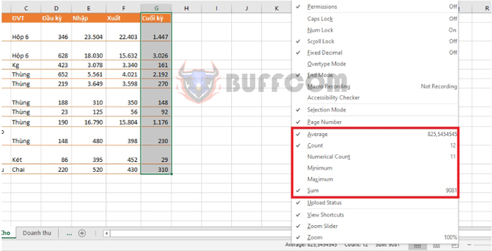 How to quickly view statistics in Microsoft Excel