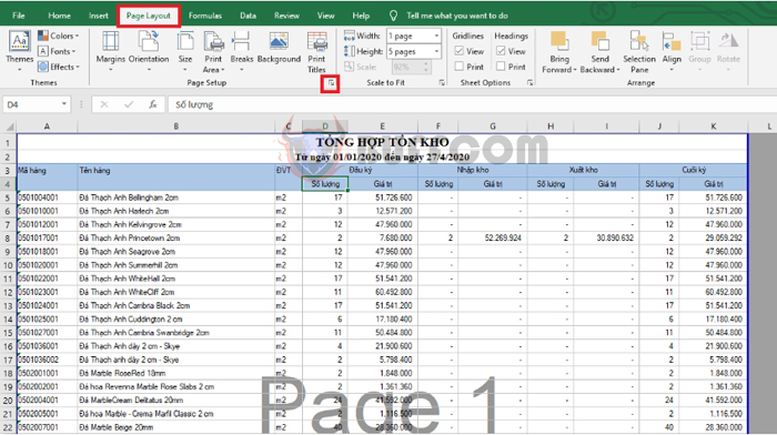 How to repeat table header row in Excel on the next page