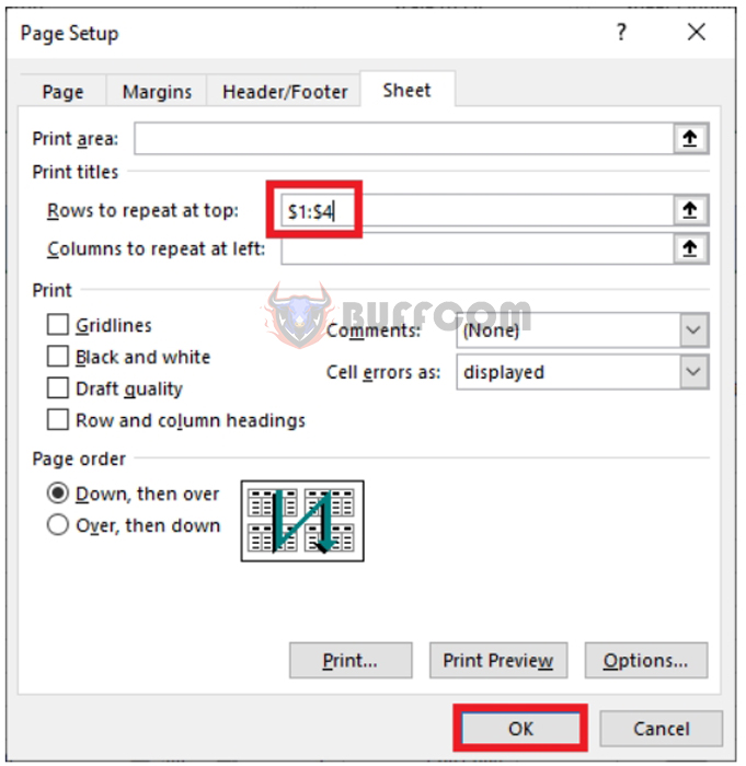How to repeat table header row in Excel on the next page