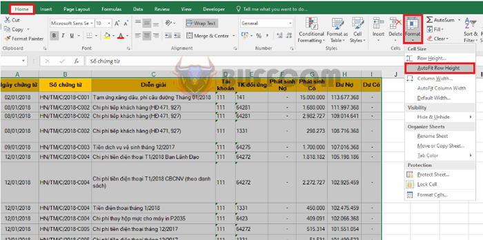 How to use AutoFit to automatically adjust row and column width to fit data in