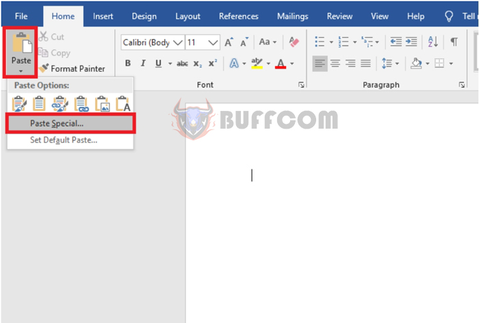 How to use Paste Special to copy data from Excel to Word2