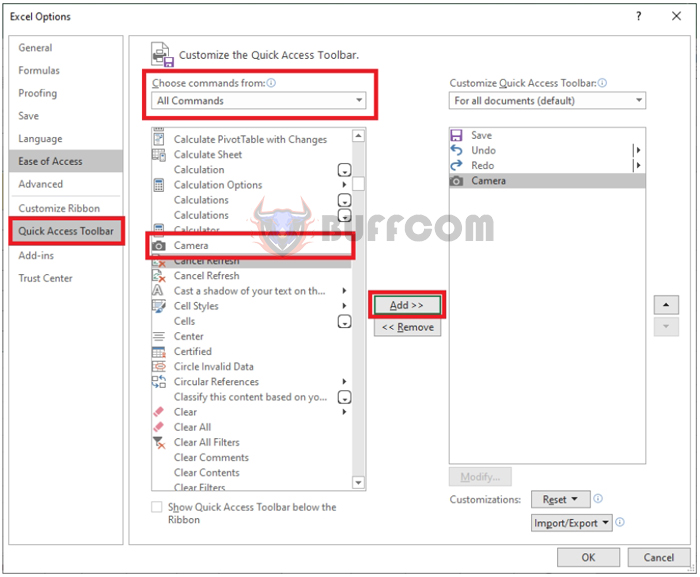 How to use the Camera tool to crop images in Excel