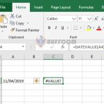 Instructions for using the DATEVALUE function to convert dates in Excel