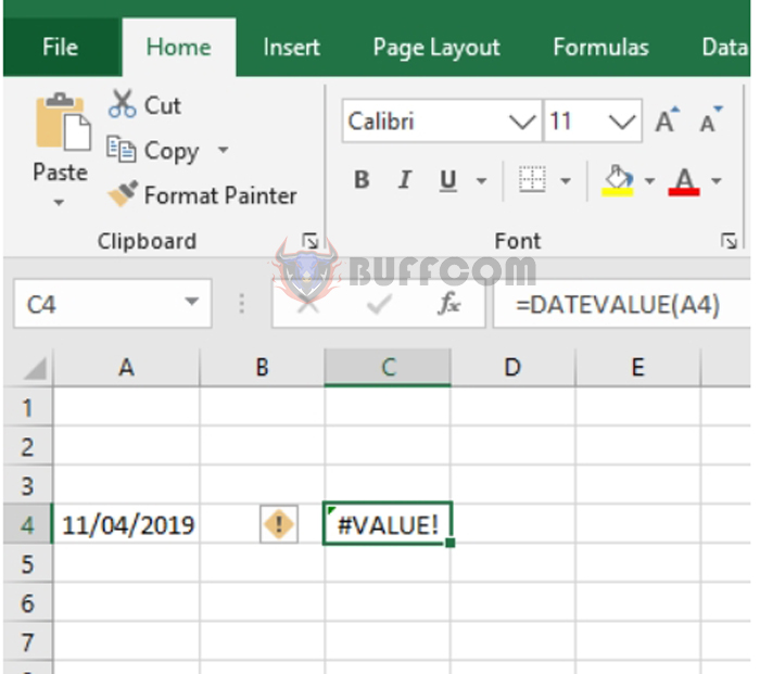 Instructions for using the DATEVALUE function to convert dates in Excel