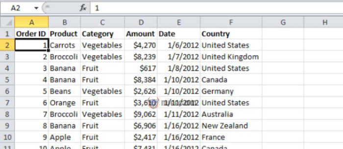 PivotTable in Excel 1