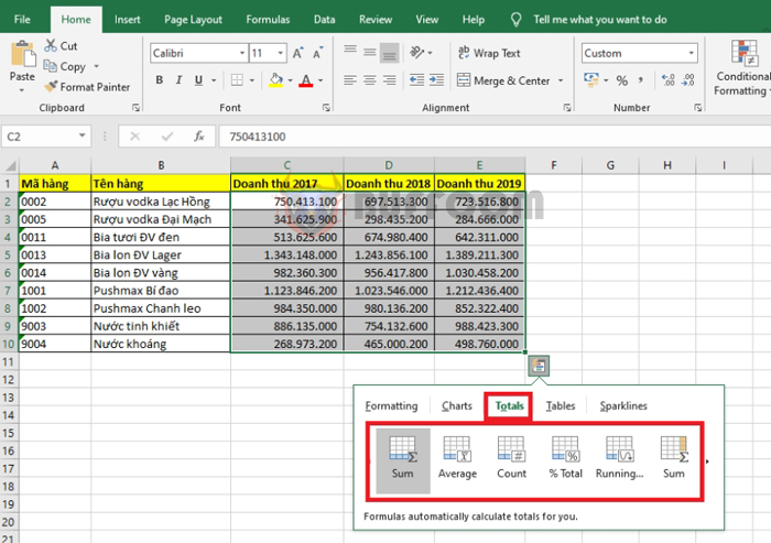 Quick tips for calculating table data in Excel