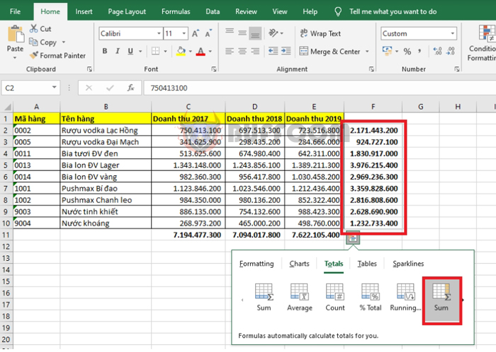 Quick tips for calculating table data in