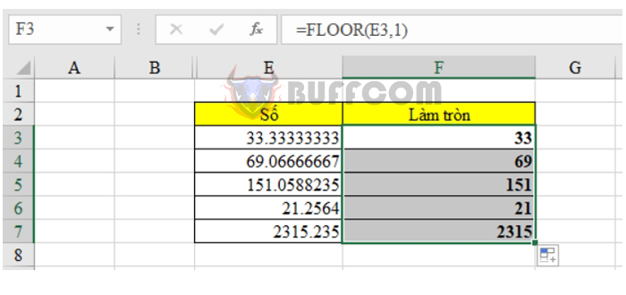 Some simple ways to round integers in Excel