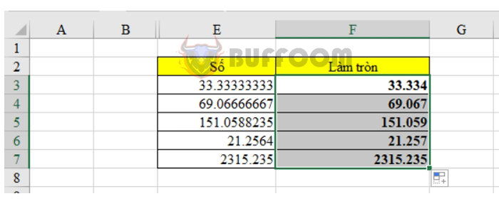 Some simple ways to round integers in Excel